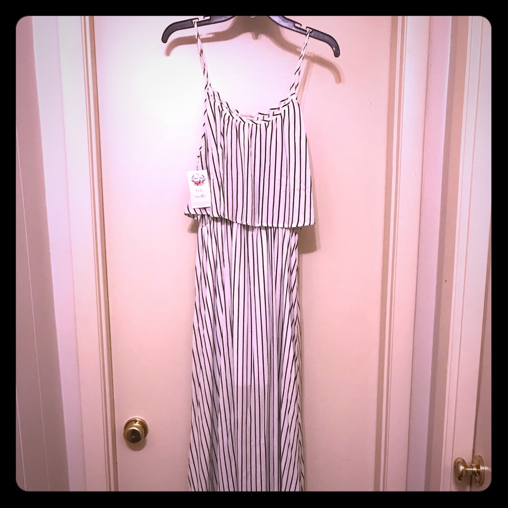 Long Cotton Blue cotton dress
